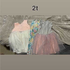 Charming Pink and Gray Kids Casual Dress